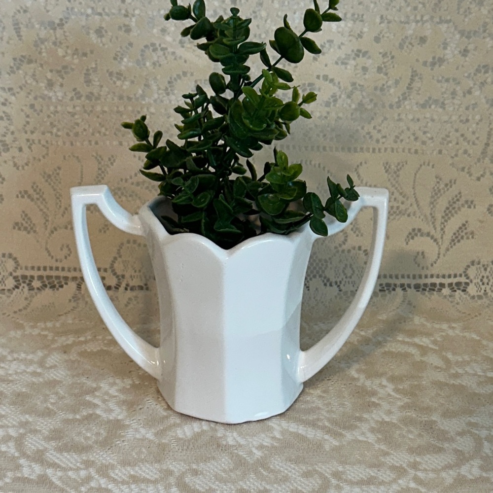 Vintage McCoy Pottery Double Handle Vase 6”